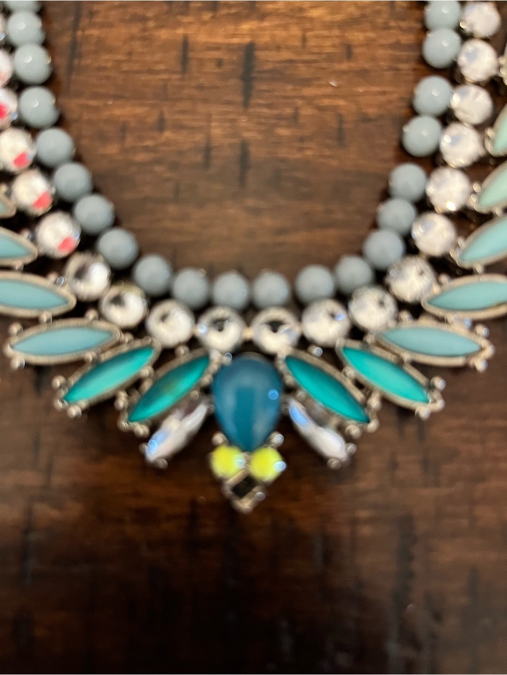 LOFT Teal and Aqua Statement Necklace